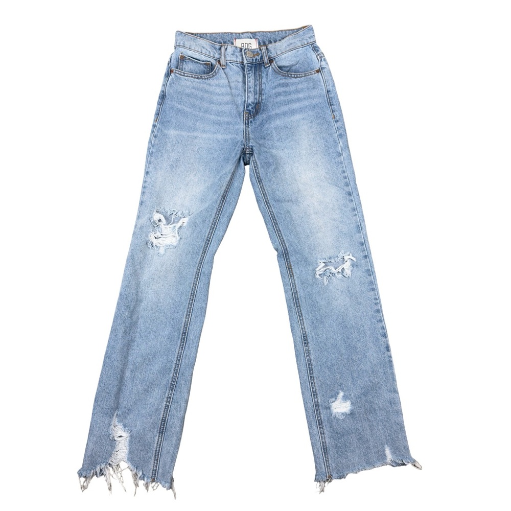 BDG Cowboy Jean High Rise Light Blue Distressed Denim Size 24 Urban Outfitters